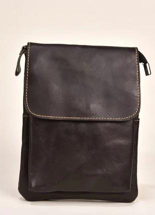 Мужская сумка из натуральной кожи Westal Compact Черный