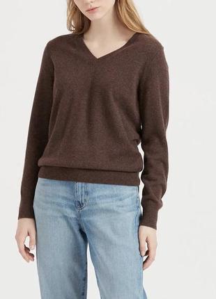 Uniqlo коричневый кашемировый свитер, кофта, размер m