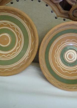 Тарелка миска салатник набор 2 шт роспись керамика опошня №1
