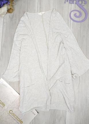 Кардиган женский m&s без застежки с карманами серый размер м (10)