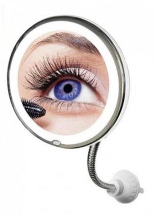 Дзеркало для макіяжу з led підсвічуванням кругле flexible прис...