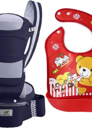 Хипсит, Эрго-рюкзак, кенгуру, переноска Baby Carrier 6в1Темно-...