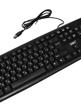 Клавиатура проводная UKC Art - 3486 / USB клавиатура / Черный