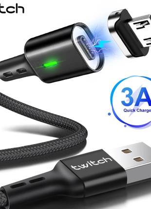 Кабель для зарядки телефона магнитный USB Тwitch с коннектором...