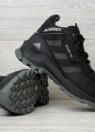 Кросівки зимові термо, спортивні шкіряні черевики adidas terre...