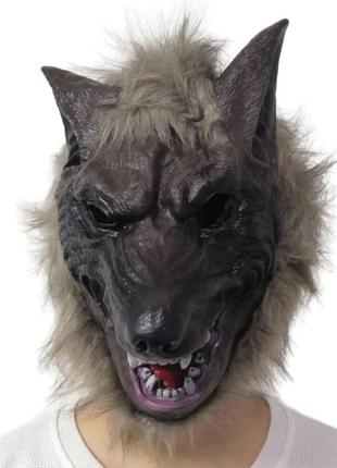 Латексная карнавальная маска волк , оборотень аниматор косплей