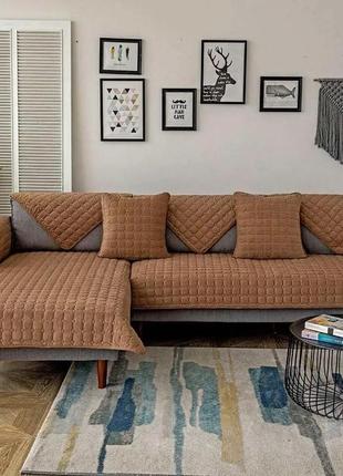 Чехол для подушки 45х45 см на диван светло-коричневый