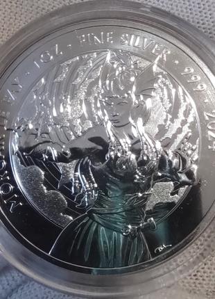 Cеребряная монета Фея Моргана - волшебница Короля Артура. Сери...