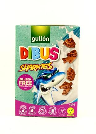 Шоколадное детское печенье Gullon Dibus Sharkies, 250гр