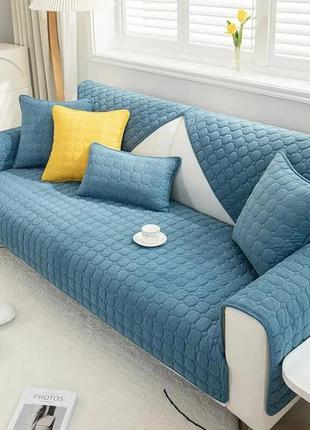 Чехол для подушки 45х45 см на диван голубой