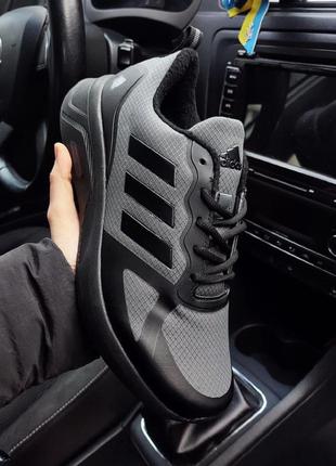 Мужские кроссовки adidas cloudfoam серые (термо)🔥