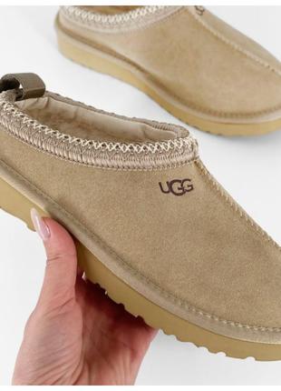 Женские зимние UGG Tasman Beige, бежевые замшевые угги тасман уги