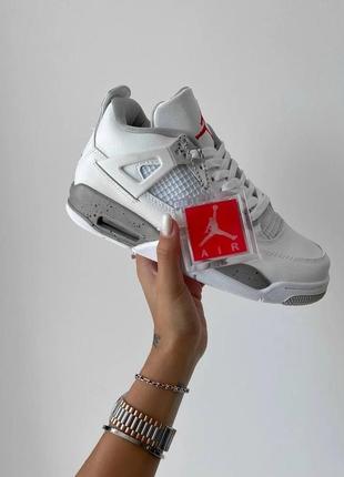 Кроссовки nike air jordan 4 retro “white oreo” premium