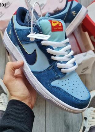 Мужские кроссовки nike sb dunk low pro x why so sad? (сині)