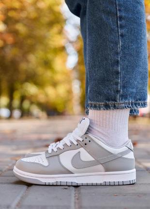 Кроссовки nike sb dunk low retro white grey