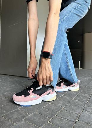 Женские кроссовки adidas falcon black/pink