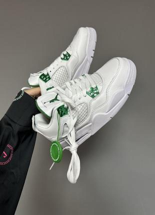 Женские кроссовки nike air jordan retro 4 «metallic green»