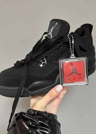 Кроссовки nike air jordan retro 4 “black cat” premium