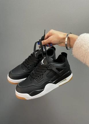 Кроссовки nike air jordan retro 4 “black / brown sole”