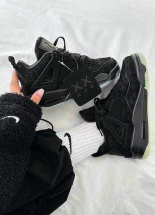 Кроссовки nike air jordan retro 4 x kaws black premium 🩷