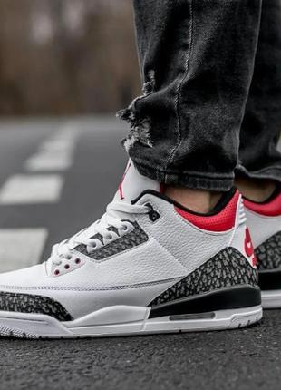 Мужские кроссовки nike air jordan 3 retro (білі)