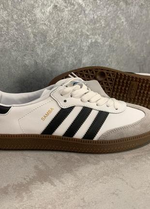 Мужские кроссовки adidas samba white/black