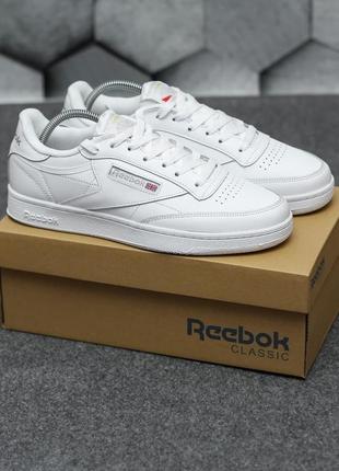 Мужские кроссовки reebok club c (білі)