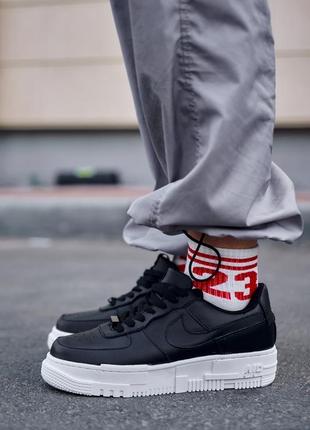 Кроссовки nike air force 1 pixel black white