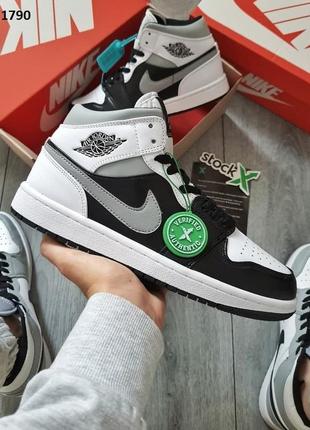 Мужские кроссовки nike air jordan 1 retro high og (чорно/біло/...