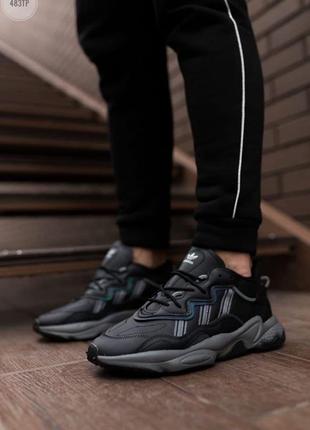 Мужские кроссовки adidas ozweego  black leather