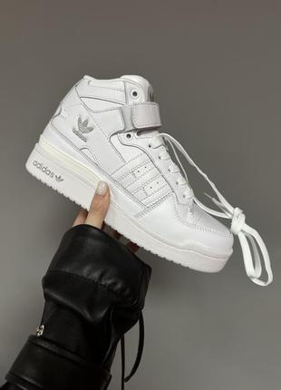 Зимние женские кроссовки adidas forum « full white » fur ❄️