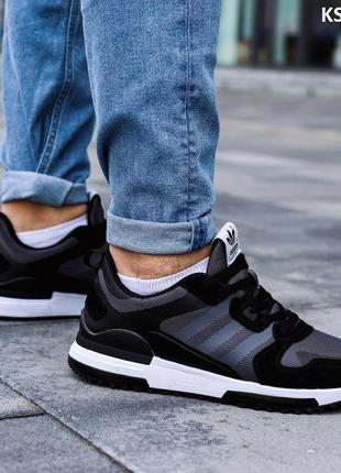 Мужские кроссовки adidas zx 700 (чорно/сірі)