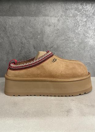 Зимние ботинки ugg tazz slipper platform «chestnut»