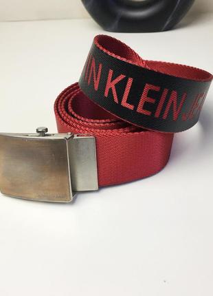 Ремень calvin klein jeans logo webbing belt in red