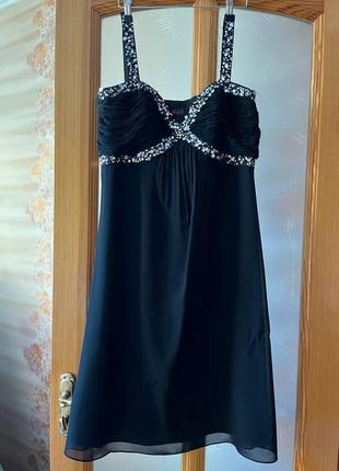 Шикарное черное вечернее платье с пайетками от debenhams