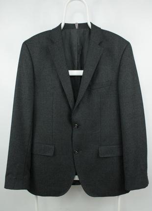 Шерстяной пиджак блейзер hugo boss flannel wool slim fit gray ...