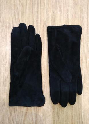 Замшеві рукавички на трикотажній підкладці