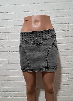 Женская джинсовая мини юбка стрейч