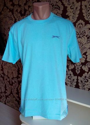 Футболка мужская slazenger красная m, голубая m, xl