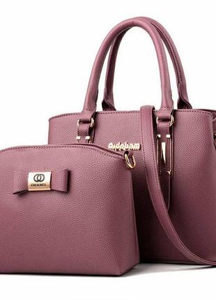 Набір жіноча сумка + міні сумочка клатч. комплект 2 в 1 велика...