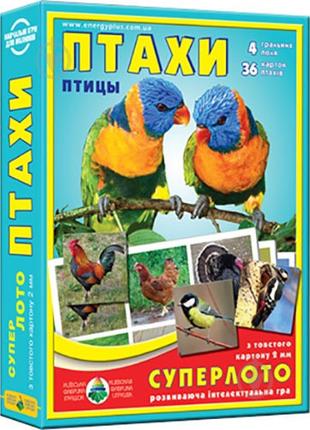 Дитяча настільна гра супер ЛОТО "Птахи" 81930 картки птахів - ...