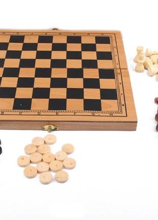 Деревянные Шахматы S3023 с шашками и нардами