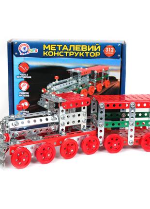 Металлический конструктор Поезд ТехноК 4814TXK, 312 деталей