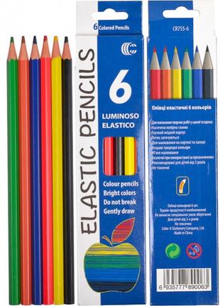 Детские карандаши для рисования CR755-6 Luminoso elastico "С",...
