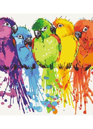 Картина по номерам "Радужные попугаи" Art Craft 10617-AC 40х50 см