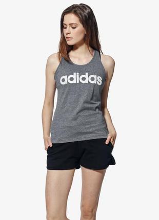 Xs майка adidas спортивная фитнес серая с лого