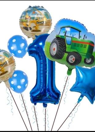 Набір повітряних кульок на день народження з зеленим трактором...