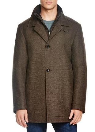 Шикарне оригінальне пальто hugo boss coxx-l brown wool coat