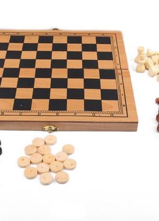 Дерев'яні шахи s3023 з шашками і нардами