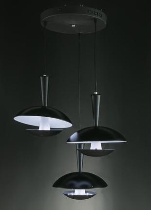 Люстра подвес черная на 3 лампы led 10w (zw011/3 (black))